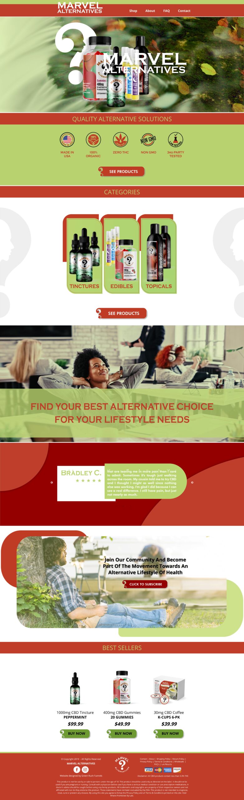 Marvel Alternatives Full Home Page