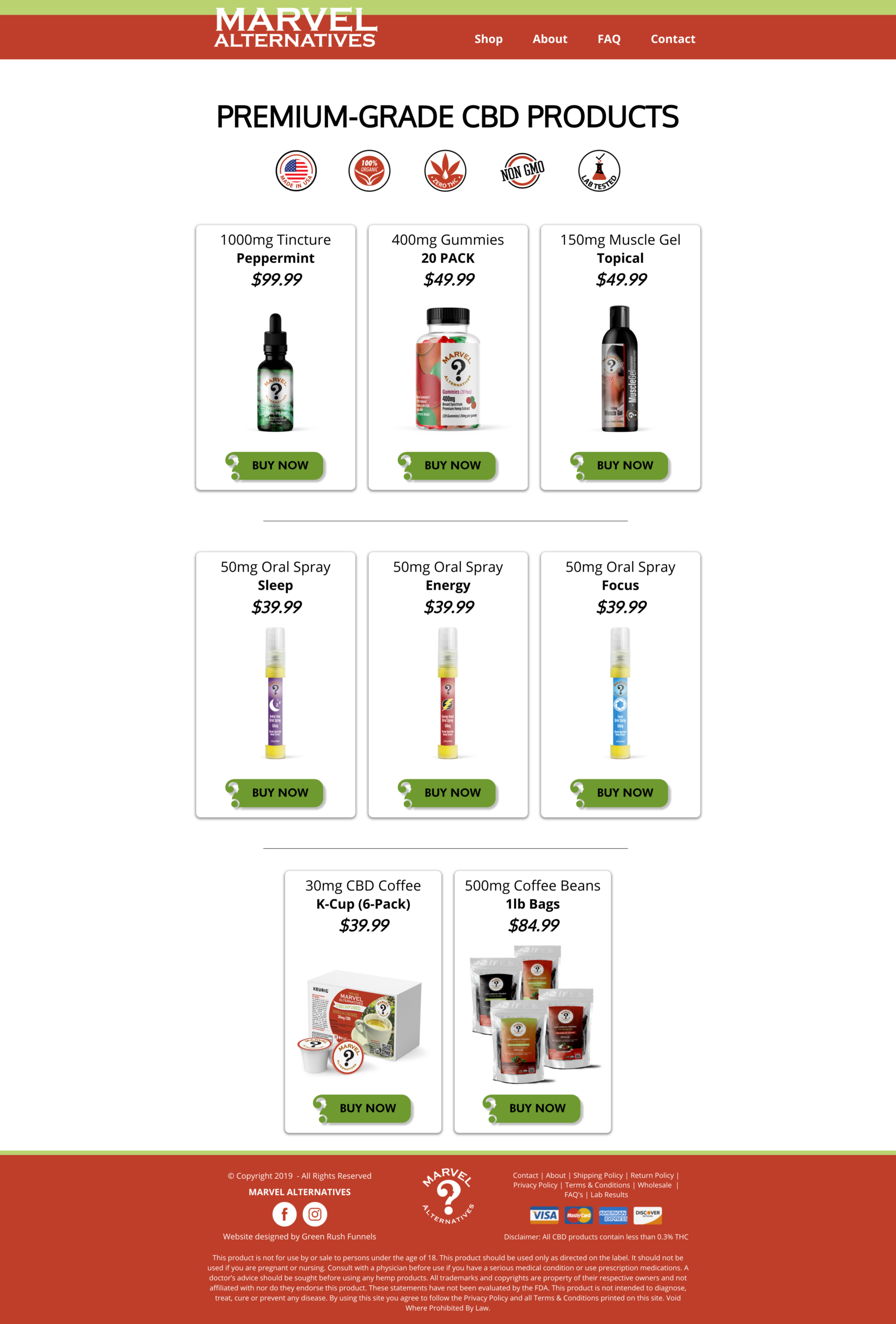 Marvel Alternatives Shop Page